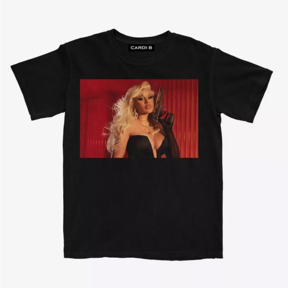 Cardi B - WAP Blonde Bombshell Movie Poster Black Short Sleeve Cotton T-Shirt